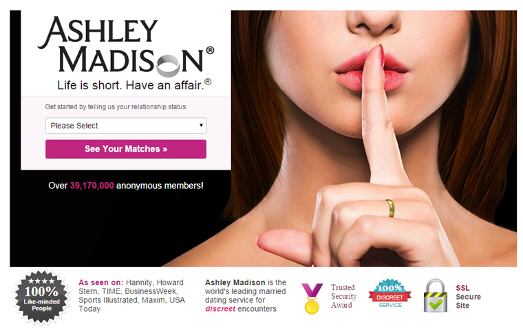 Ashley Madison website